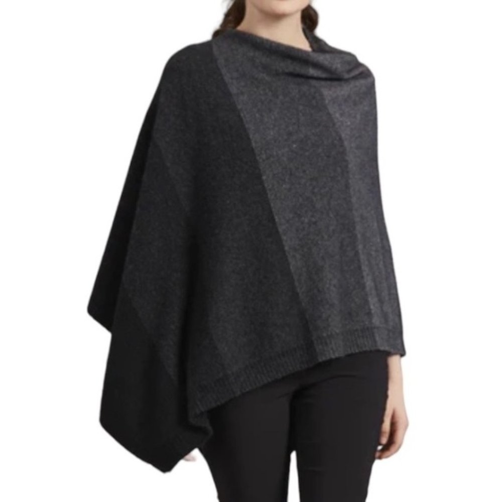 McDonald New Zealand Possum Fur Merino Wool Mulberry Silk Ombre Poncho New